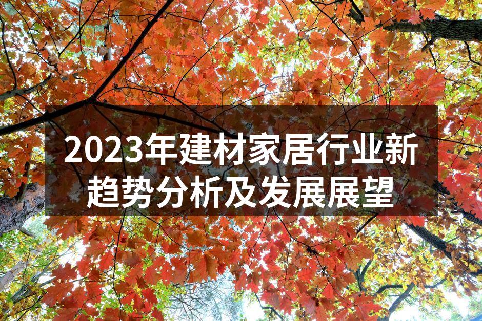 2023年建材家居行业新趋势分析及发展展望