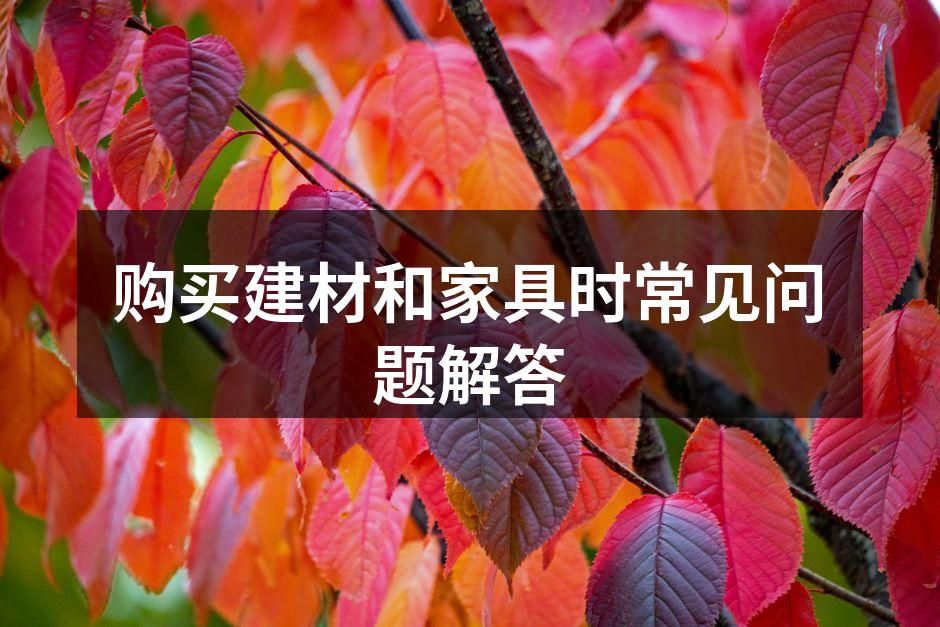 选择合适的建材是装修的第一步